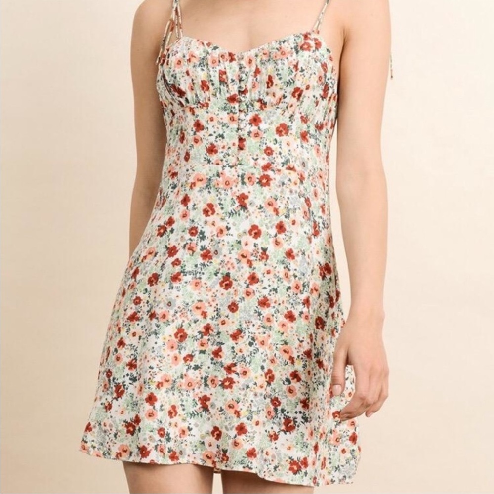 WILLIAM B Floral Summer Dress Fairy Sundresses Sleeveless Sweetheart - Sz Small
